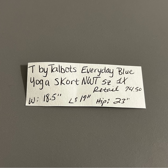 T by Talbots Everyday Blue Yoga Skort 1X NWT Pockets Stretch Activewear - Picture 10 of 10
